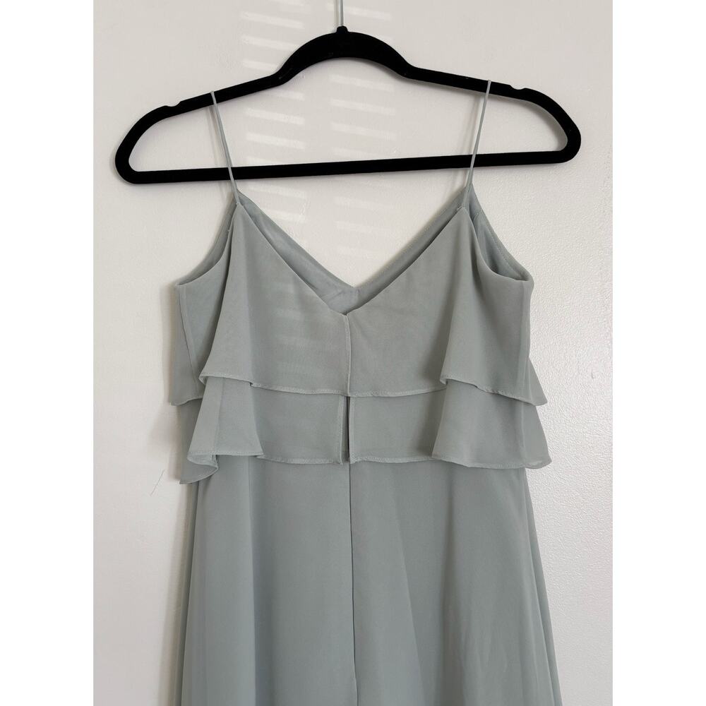 Light Blue Jenny Yoo Como Bridesmaid Chiffon Ruffle Tiered Dress 4 - Picture 5 of 11